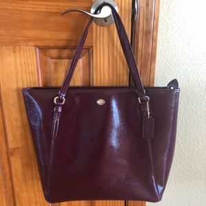Burgundy Coach Medium Size Tote Bag